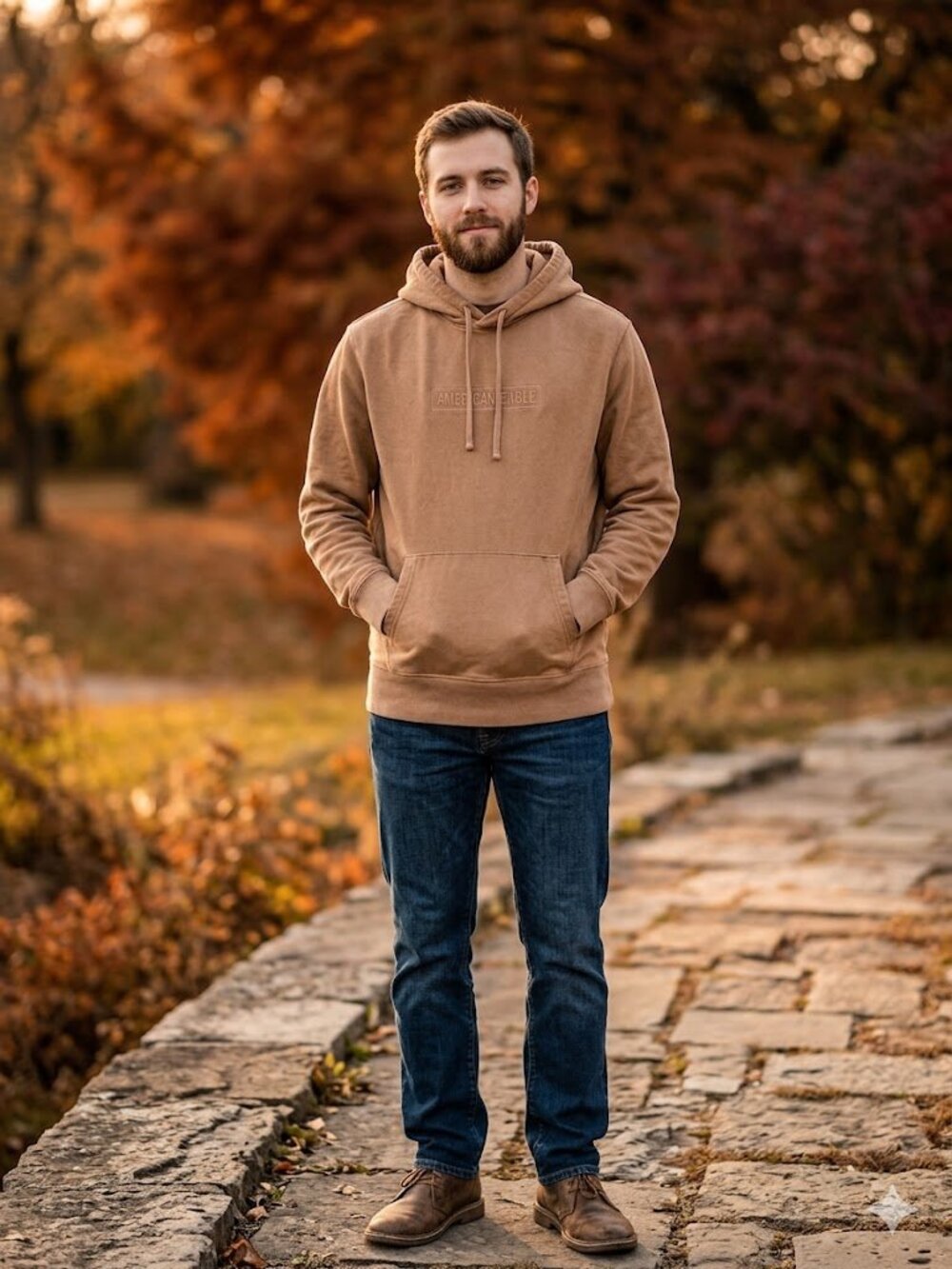 American Eagle Sweatshirt | Men's XL | Tan / Khaki